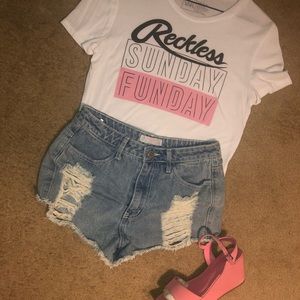 Trendy ripped shorts